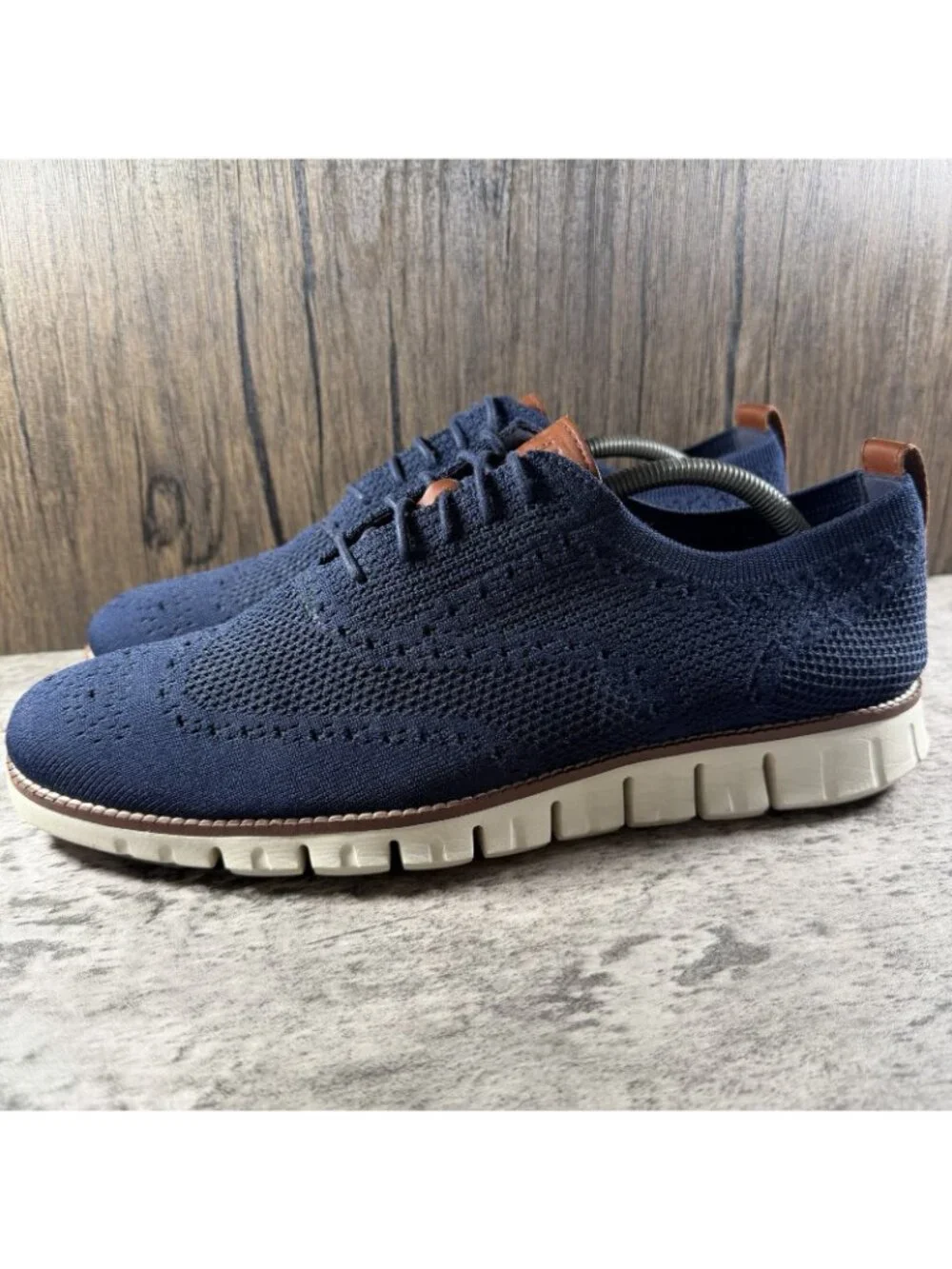 Cole Haan Zerogrand Navy Blue Wingtip Oxford Shoes C24947 Men's Size 11.5